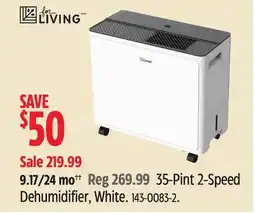 Canadian Tire LIVING 35-Pint 2-Speed Dehumidifier, White offer