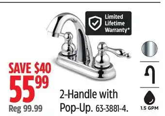 Canadian Tire Peerless 2-Handle with Pop-Up offer