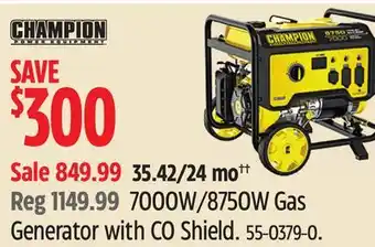 Canadian Tire 7000W/8750W Gas Generator with CO Shield offer