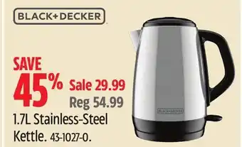 Canadian Tire Black+Decker Stainless-Steel Kettle offer