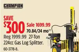 Canadian Tire Champion 27-Ton 224cc Gas Log Splitter offer