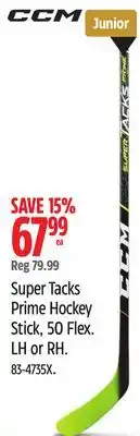 Canadian Tire Super Tacks Prime Hockey Stick, 50 Flex offer