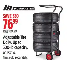 Canadian Tire Motomaster Adjustable Tire Dolly. Up to 300-lb capacity offer
