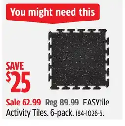 Canadian Tire Activity Tiles offer