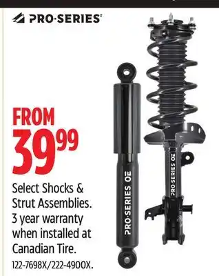 Canadian Tire Pro-Series Select Shocks & Strut Assemblies offer