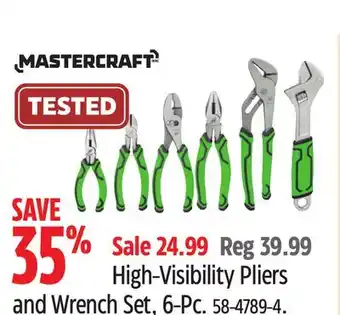 Canadian Tire Mastercraft High-Visibility Pliers and Wrench Set, 6-Pc offer