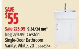 Canadian Tire canvas Creston Single-Door Bathroom Vanity, White, 20˝ offer