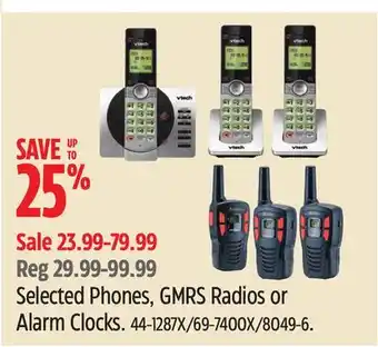 Canadian Tire vtech Selected Phones, GMRS Radios or Alarm Clocks offer