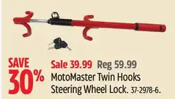 Canadian Tire MotoMaster Twin Hooks Steering Wheel Lock offer