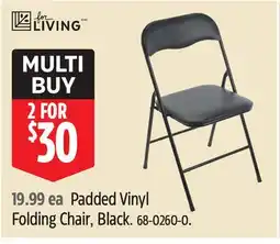 Canadian Tire FOR LIVING Padded Vinyl Folding Chair, Black offer