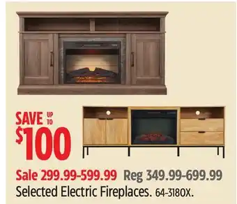 Canadian Tire canvas Selected Electric Fireplaces offer