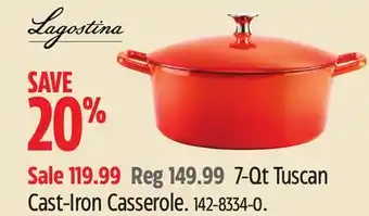 Canadian Tire Lagostina 7-Qt Tuscan Cast-Iron Casserole offer