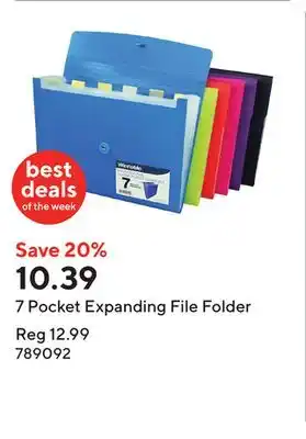 Staples 7 Pocket Expanding File Folder offer