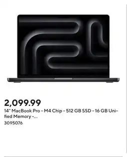 Staples 14 MacBook Pro - M4 Chip - 512 GB SSD - 16 GB Unified Memory - Space Black - English offer