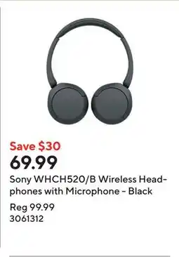 Staples Sony WHCH520/B Wireless Headphones with Microphone - Black offer