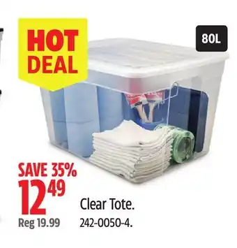 Canadian Tire Clear Tote offer