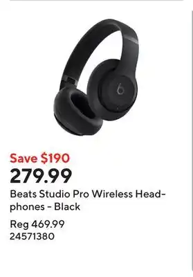 Staples Beats Studio Pro Wireless Headphones - Black offer