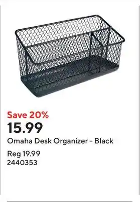 Staples Omaha Desk Organizer - Black offer