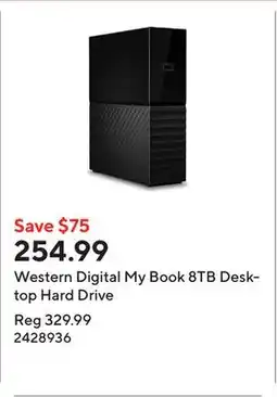 Staples Western Digital My Book 8TB Desktop Hard Drive offer