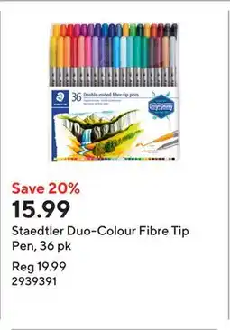 Staples Staedtler Duo-Colour Fibre Tip Pen, 36 pk offer