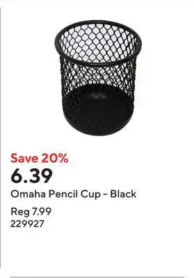 Staples Omaha Pencil Cup - Black offer