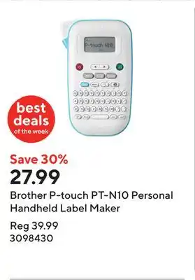 Staples Brother P-touch PT-N10 Personal Handheld Label Maker offer