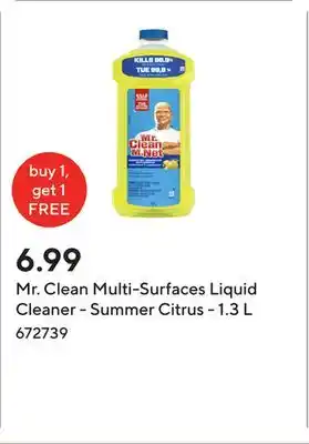 Staples Mr. Clean Multi-Surfaces Liquid Cleaner - Summer Citrus - 1.3 L offer