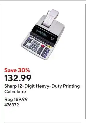 Staples Sharp 12-Digit Heavy-Duty Printing Calculator offer