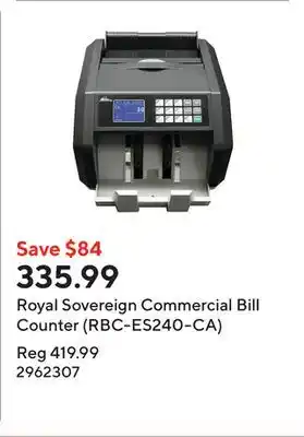 Staples Royal Sovereign Commercial Bill Counter (RBC-ES240-CA) offer