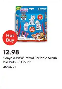 Staples Crayola PAW Patrol Scribble Scrubbie Pets - 3 Count offer