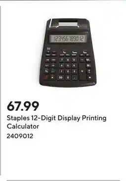 Staples Staples 12-Digit Display Printing Calculator offer