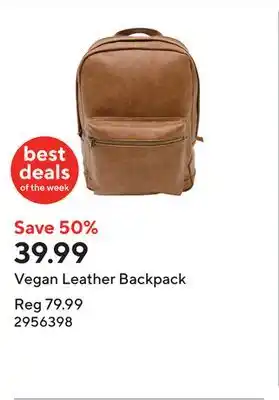 Staples Vegan Leather Backpack offer