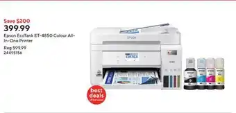 Staples Epson EcoTank ET-4850 Colour All-In-One Printer offer