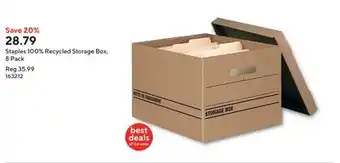 Staples Staples 100% Recycled Storage Box, 8 Pack offer