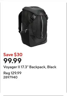 Staples Voyager II 17.3 Backpack, Black offer