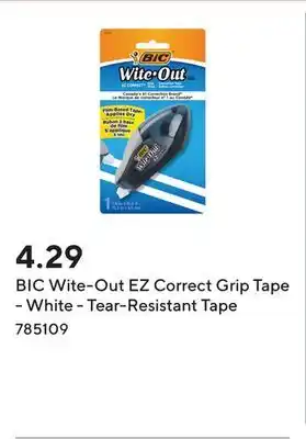 Staples BIC Wite-Out EZ Correct Grip Tape - White - Tear-Resistant Tape offer