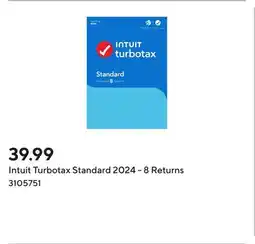 Staples Intuit Turbotax Standard 2024 - 8 Returns offer