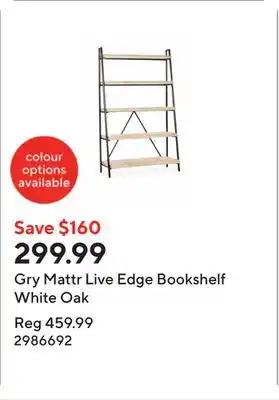 Staples Gry Mattr Live Edge Bookshelf White Oak offer