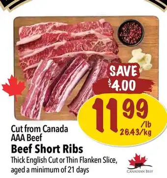 Farm Boy Cut from Canada AAA Beef Beef Short Ribs offer