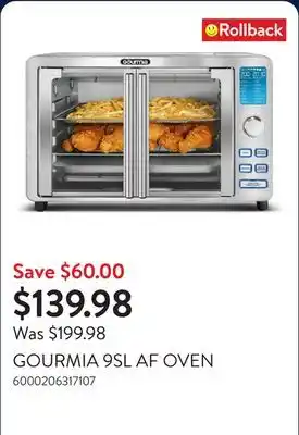 Walmart GOURMIA 9SL AF OVEN offer