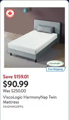 Walmart ViscoLogic HarmonyNap Twin Mattress offer