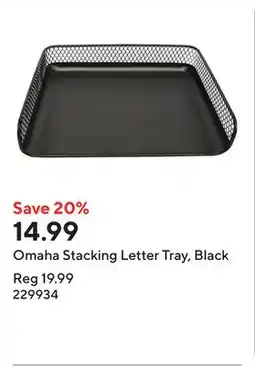 Staples Omaha Stacking Letter Tray, Black offer