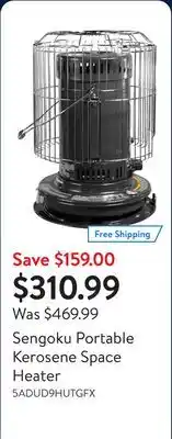 Walmart Sengoku Portable Kerosene Space Heater offer