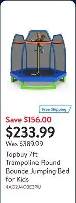 Walmart Topbuy 7ft Trampoline Round Bounce Jumping Bed for Kids offer