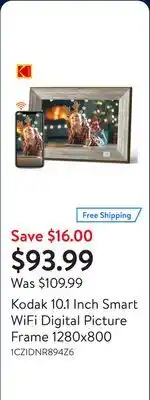 Walmart Kodak 10.1 Inch Smart WiFi Digital Picture Frame 1280x800 offer