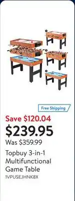 Walmart Topbuy 3-in-1 Multifunctional Game Table offer