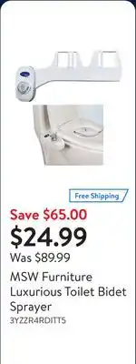 Walmart MSW Furniture Luxurious Toilet Bidet Sprayer offer