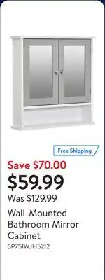 Walmart Wall-Mounted Bathroom Mirror Cabinet offer