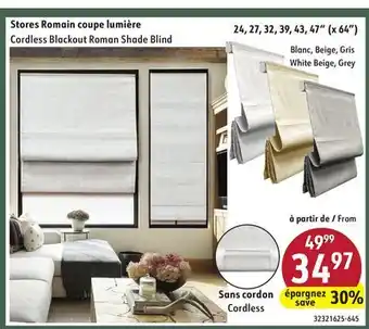 Hart Cordless Blackout Roman Shade Blind offer