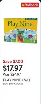 Walmart PLAY NINE (ML) offer